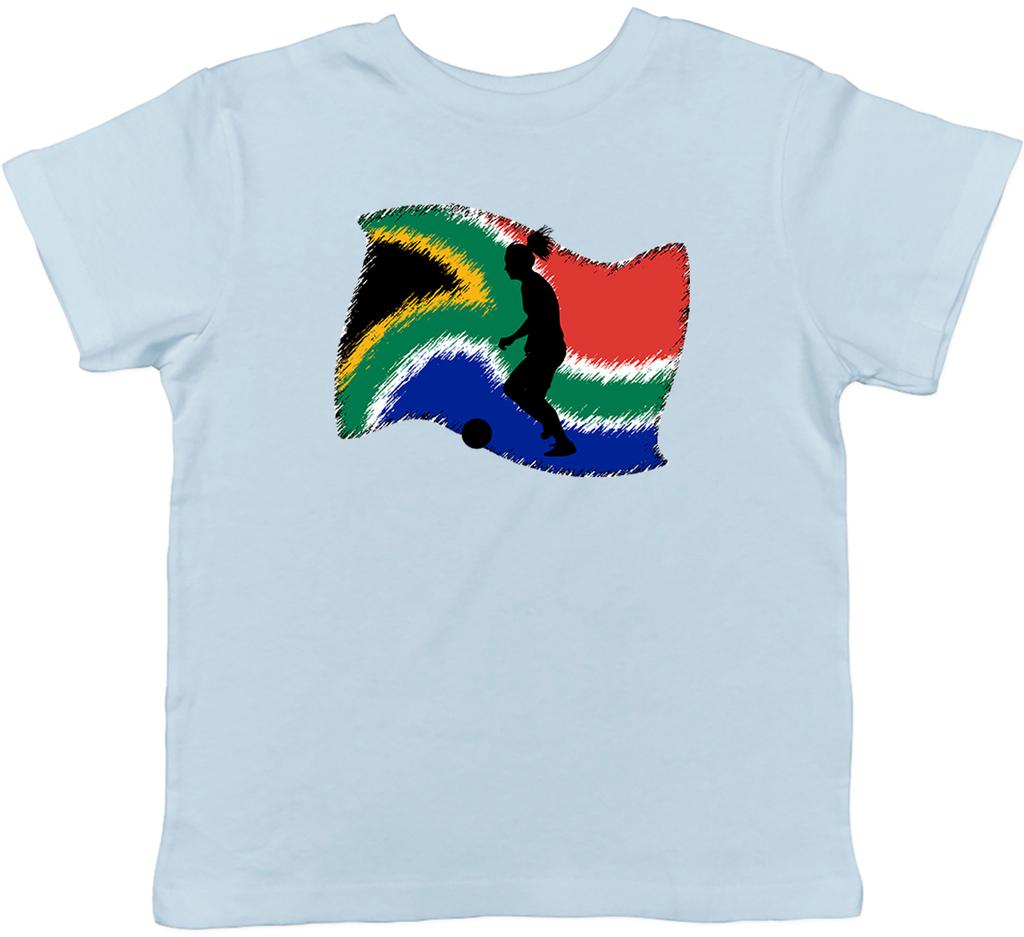 South Africa Flag WoFootball Childrens Kids T-Shirt Boys Girls