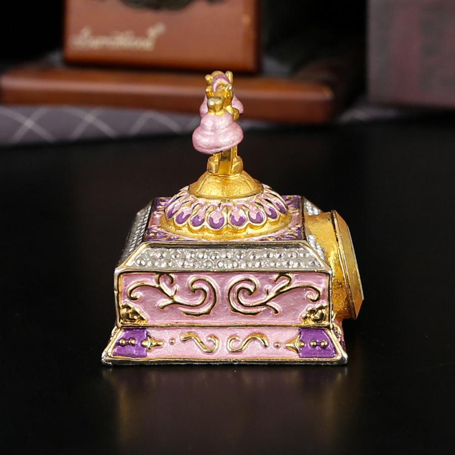 New clock landline enamel color jewelry box metal handicrafts ring necklace jewelry storage box home decoration