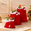 Christmas Present Holder Large Velvet Gift Bag, Santa Claus Sack with Adjustable Soft Bags Drawstring, Reusable Fabric Storage Pouch for Xmas Holiday