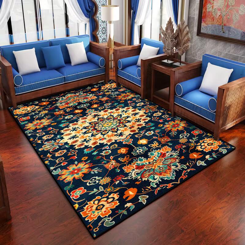 

Ковер в ретро персидском стиле для гостиной Марокко Роскошные ковры большой площади Украшение спальни Грязеотталкивающий Противоскользящий коврик для лаунжа 60*90cm