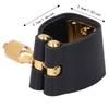 Leather And Metal Sax Mouthpiece Ligature Black Color Alto Sax Ligature  For Alto Saxophone