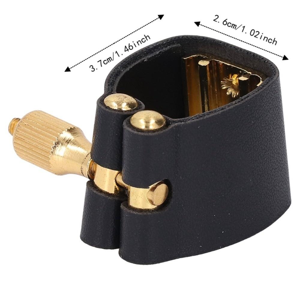 Leather And Metal Sax Mouthpiece Ligature Black Color Alto Sax Ligature  For Alto Saxophone