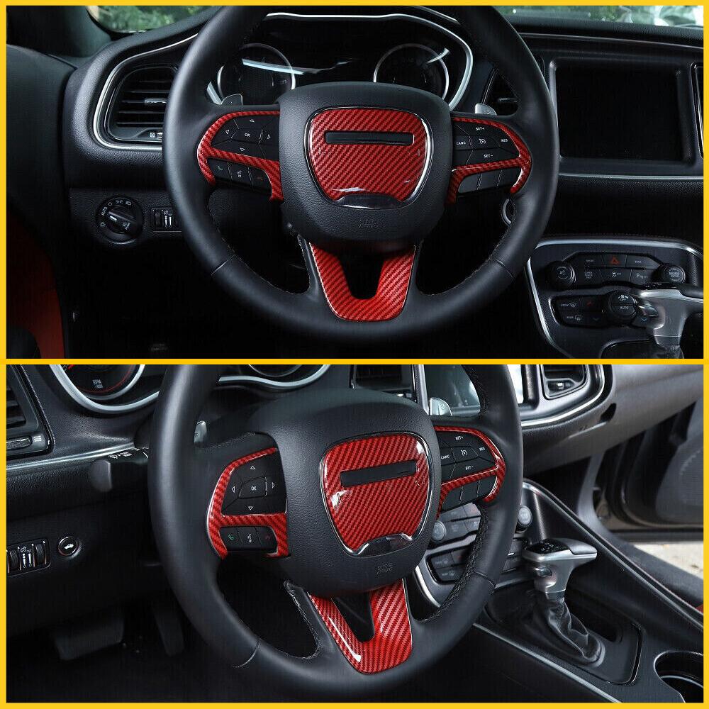 For Dodge Charger Challenger Durango 2015 2016 2017 2018   2022 Jeep Car Steering Wheel Frame Trim Cover