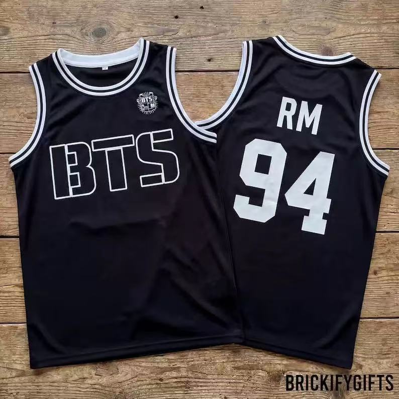 Kpop BTS Basketballtrikot Unisex Ärmelloses Netz-Tanktop Sportliche Athletische Weste Lässige Streetwear Sommerkonzert Fan-Support Merchandise