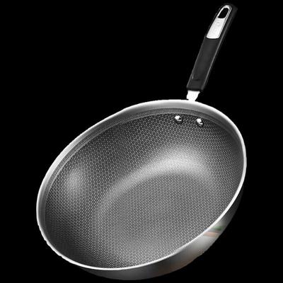 304 Stainless Steel Honeycomb Non-stick Wok
