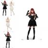 Black Fashionable And White Angel Costume Comfortable Cosplay Outfit For Adults Young