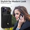 For iPhone 14 Series.for iPhone 14,14 Plus,14 Pro,14 Pro Max Shoulder Strap Rope Ring Bracket Design Card Holder Slots Lichee Pattern Cover Phone Case