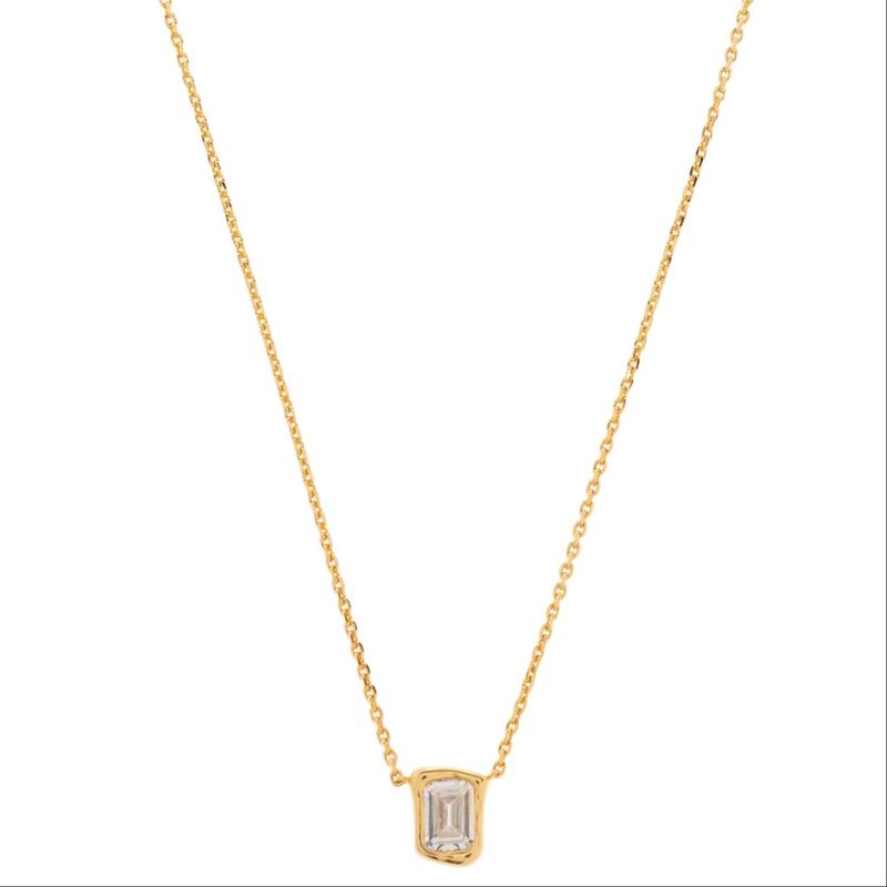 Kate Spade Rectangular personalized design brass necklace women s gold KL3610CLEARGOLD золотой