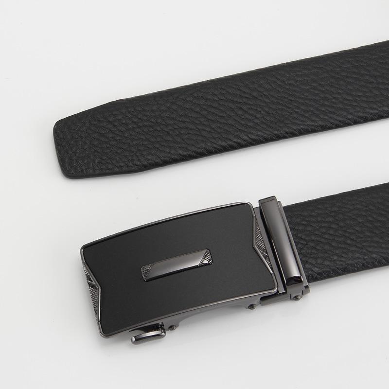 Men's Real Cowhide Belt  Automatic Buckle  Business and Casual Second Layer Cowhide Belt  Men's Belt Belt