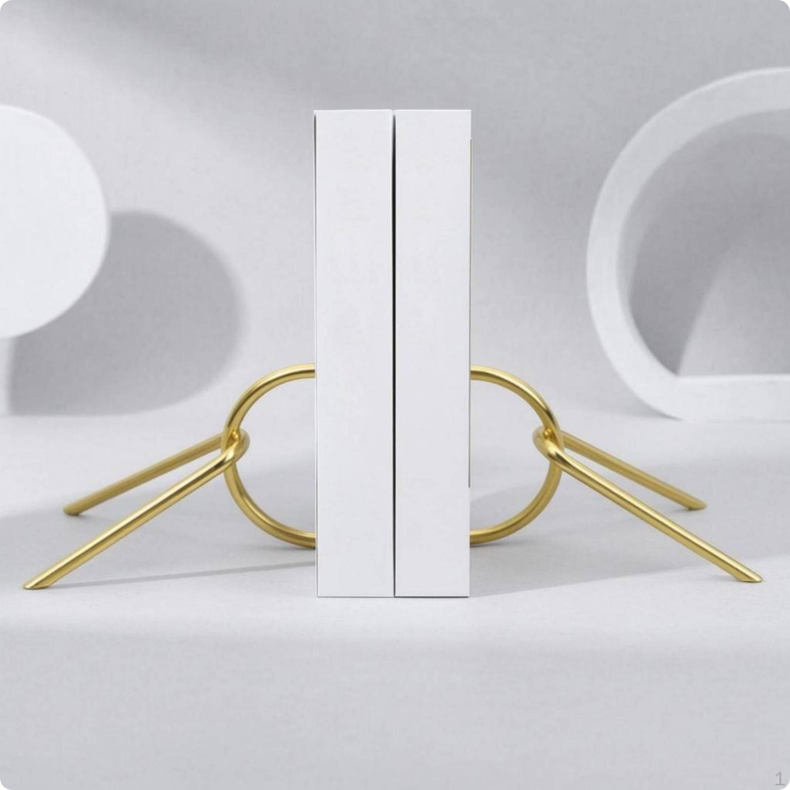 SemiCircular Bookends Angled Rods Geometric Modern Book Holder