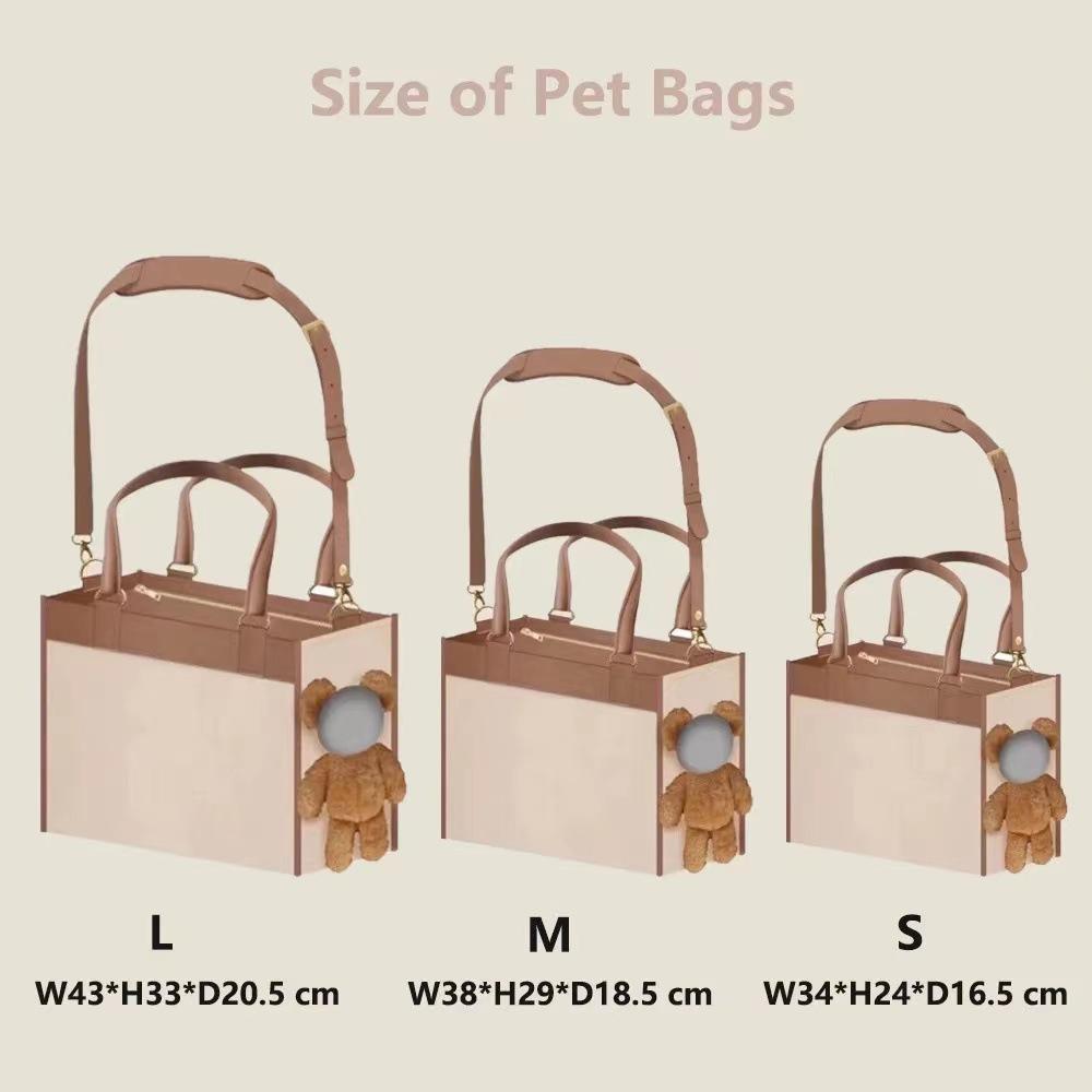 Portable Cute And Large-Capacity Pet Bags For Going Out The Bear Plush Dog Shoulder Bag Allows The Pet To Show Its Head