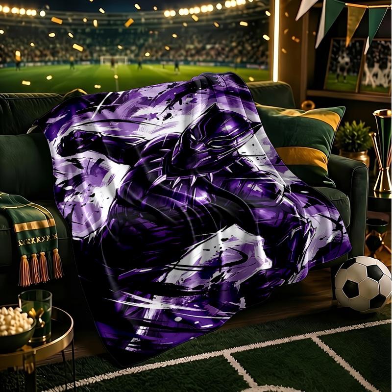 Panther In Action Throws Blanket Flannel Blankets Plush for Couch Bed Gifts for Men Women Travel picnic blanket Christmas fan gifts