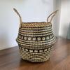 Vintage Straw Woven Flowerpot Handmade Storage Basket Large Capacity Flower Pot Container Home Floor Planters Decoration