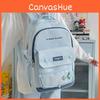Do Whatever One Wants Letter Print Backpack Large Capacity Nylon Schoolbag With Air Cushion Straps For School And Daily Use