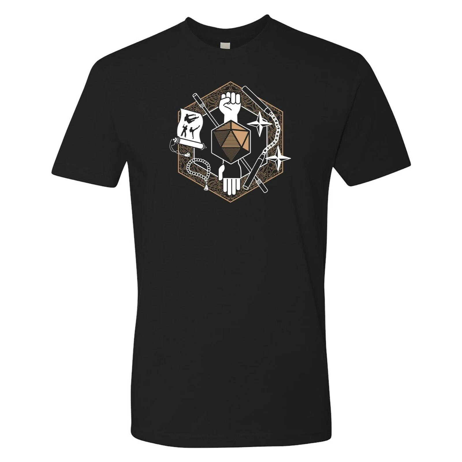 RPG Class Crest Monk - Tabletop Games d20 Premium Cotton T Shirt - Black S