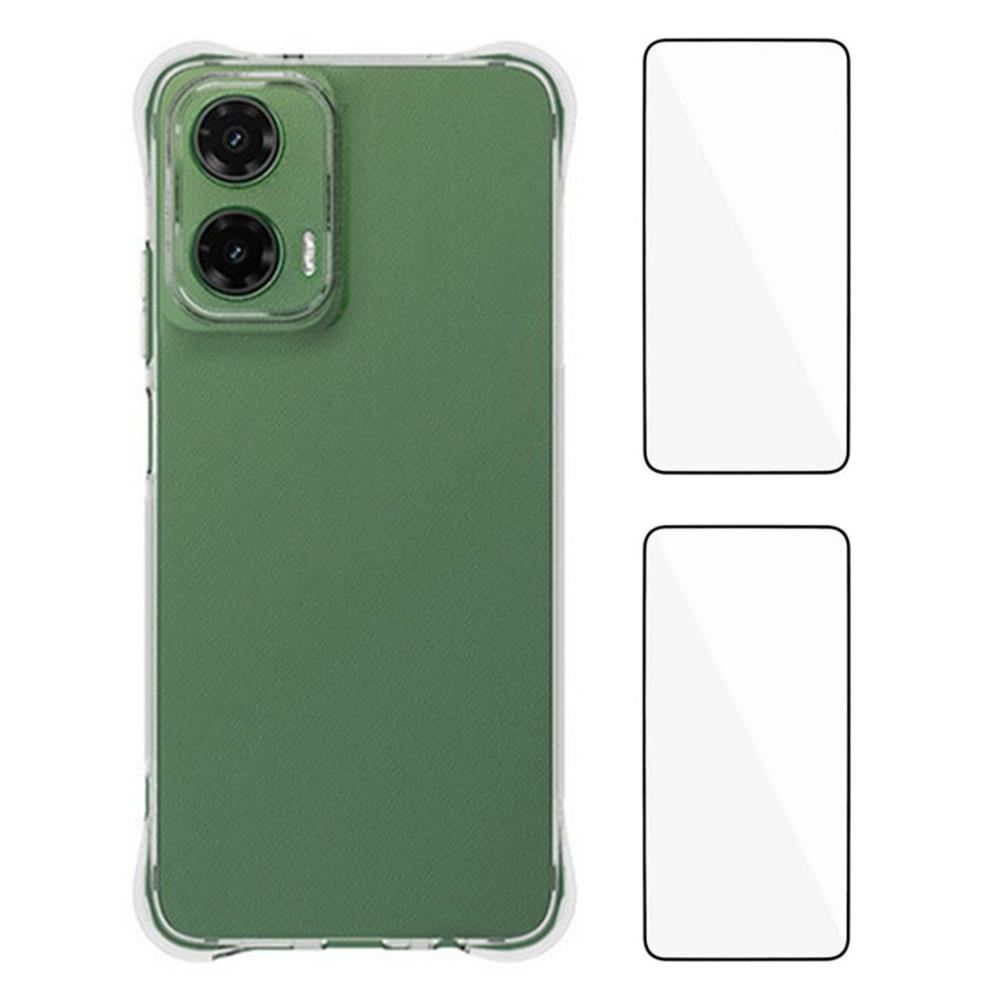 

WANLONFENG WL2 Series for Motorola Moto G35 5G Case 2.0mm TPU Precise Cutouts Phone Cover with 2Pcs Tempered Glass Films Type A
