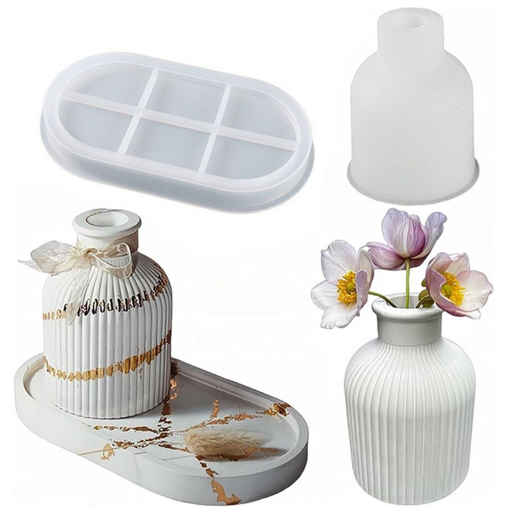 3D Vase Silicone Mold DIY Casting Molds Unique Concrete Vase Mold  Home Decor