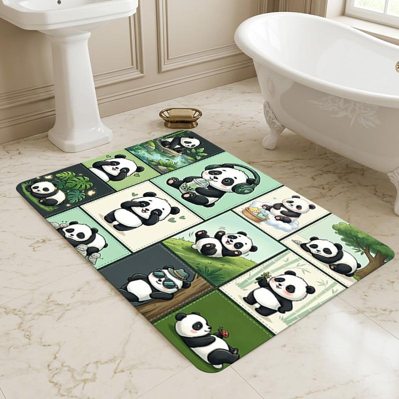 Panda Party Wohnzimmer Rutschfeste Bereichsmatte Weicher Teppich für Schlafzimmer Spielzimmer Sofa Büro Heimdekoration Fußmatte Weihnachtsgeschenk C929494