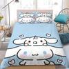 C-Cinnamoroll Süßes Bettbezug-Set Heimstil Bettwäsche Weiche Baumwolle Bett 3-teiliges Set Studentenwohnheim Geschenk