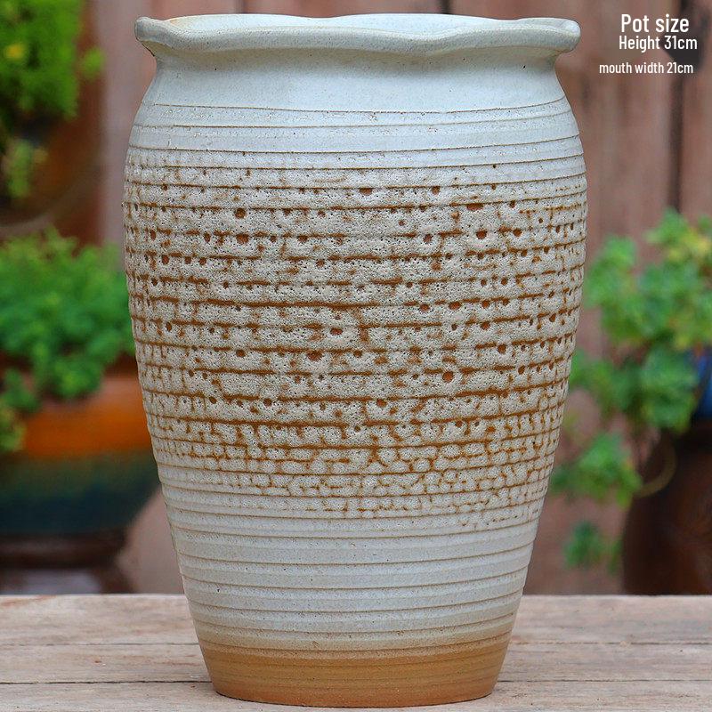 Coarse Ceramic Succulent Pot with Orchid Design – Old Tree Jade Pendant Style