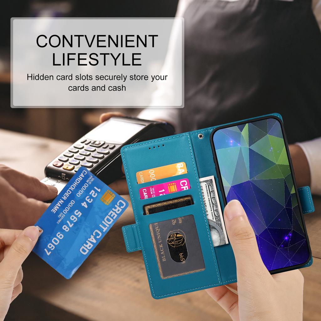 DF-010 For Realme C67 4G Case Leather Wallet Phone Cover with Magnetic Clasps