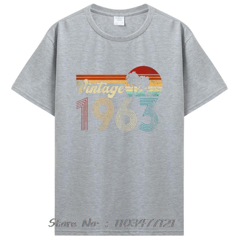 Anniversaire Vintage 1963 Vieux Cadeaux T-shirts Vintage T-shirts Graphiques d'Été Vêtements Streetwear T-shirt Oversize hommes T-shirt en Coton