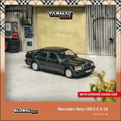 In Stock TW 1:64 Mercedes Benz 190 E 2.3 16 Blue Black Metallic Collection Toys Diecast Car Model Tarmac Works