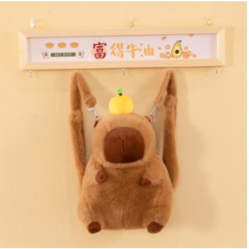 

Student School Bag Capibala Plush Capybara Bag Casual All-match Fur Bag Large Capacity Backpack School Bags Mochila bolsa 2025 оранжевый