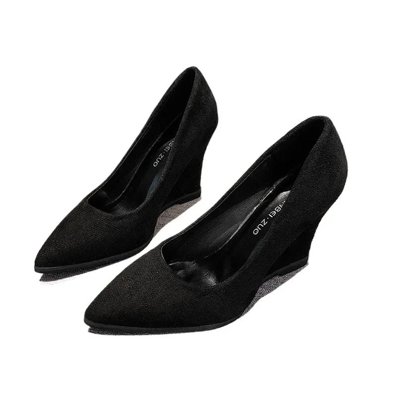 Nadměrná velikost Dámské Boty Nazouváky na vysokých podpatcích Módní Kancelářské lodičky Špičatá špička Vysoké klínky Mělké boty