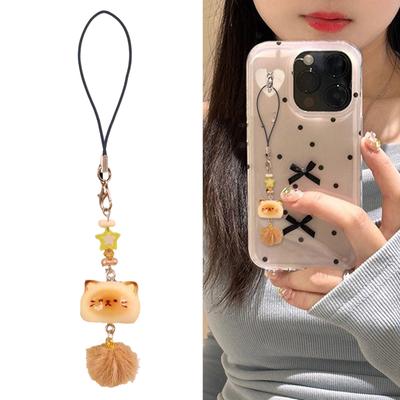 Schattige Kat Key Lanyard Polsband Telefoon Lanyard Cartoon Telefoon Bedeltje Hars Textuur Perfect voor Tassen Telefoons en Sleutels