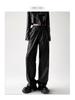 Women's 2025 Black Leather Wide-Leg Slimming High-Waisted Pants