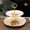 Ceramic Three-Tier Pastry Stand: English-European Style Fruit Bowl, Cake, Candy, and Snack Plate for Afternoon Tea.