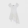 Summer 2024 Women's Fairy Ruffle Irregular White Dress - French-Inspired Design