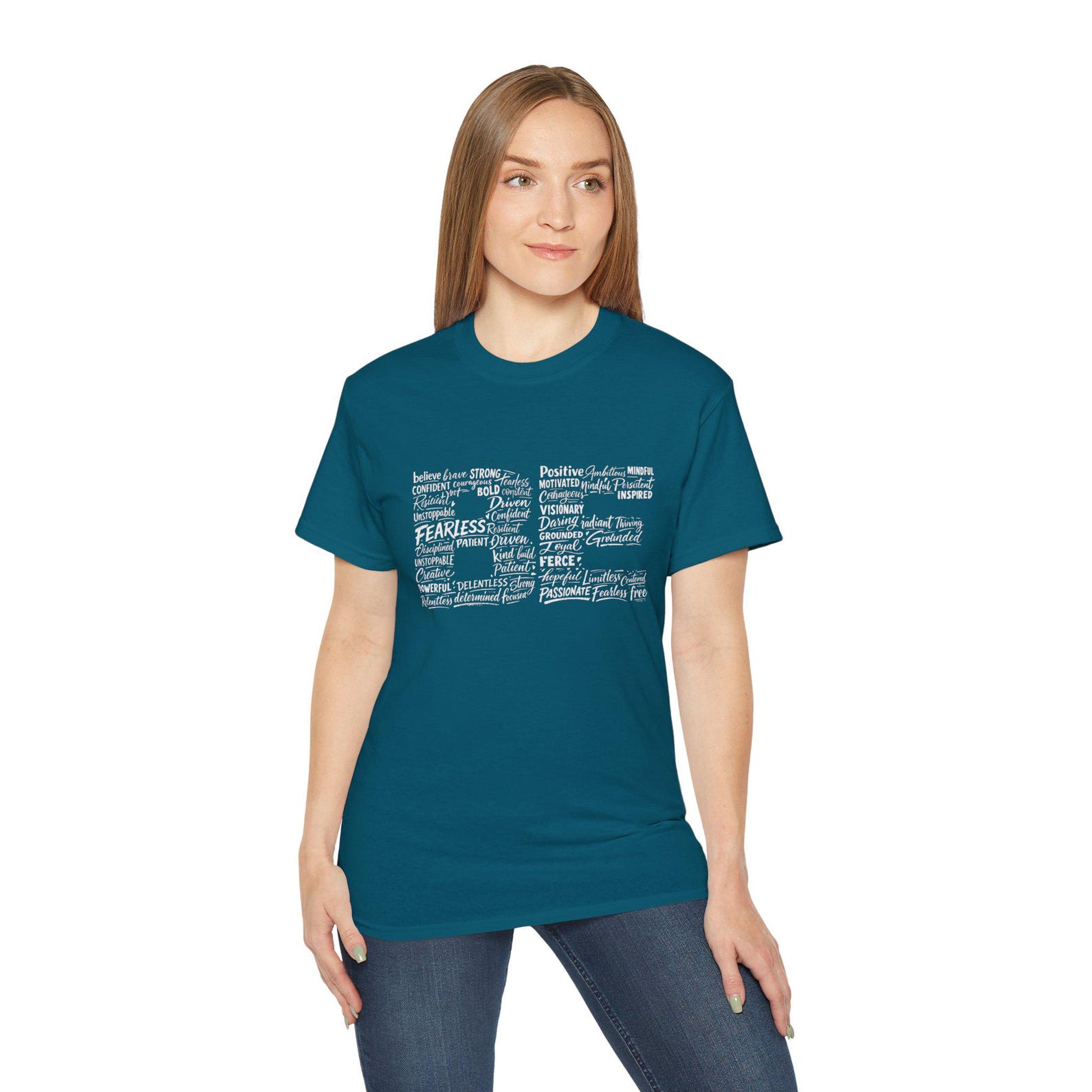 Life Word Cloud Tee Inspirational Typography Shirt L