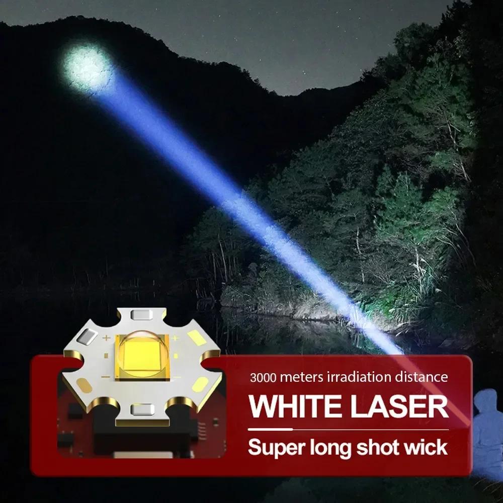 Powerful 60W LED Flashlight USB Rechargeable Tactical 26650 Torch with Power Display Super Bright Long Range Camping Lantern