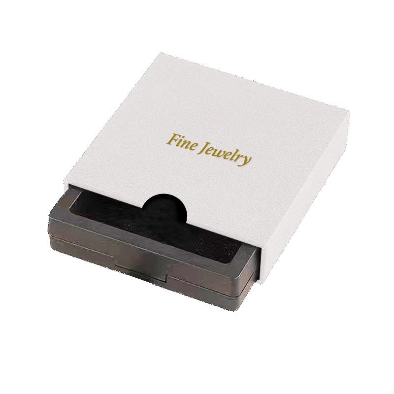 

Jewelry Display Box with PE Film Suspension for Necklace, Ring, Earrings Cardboard Outer + Inner Box; 7x7x2
