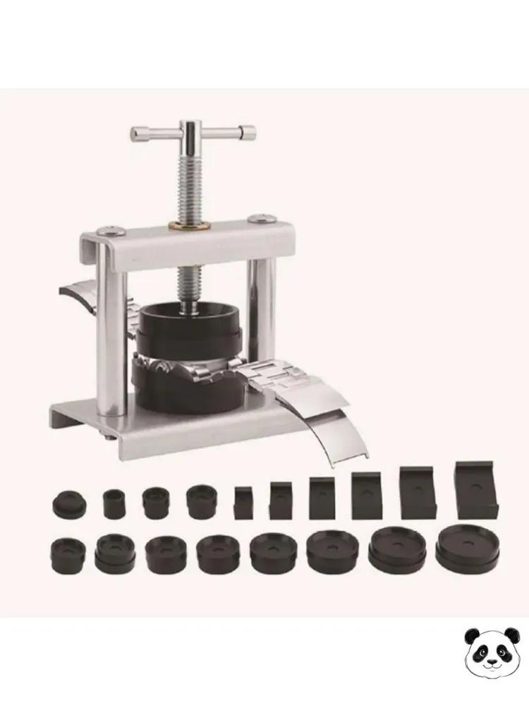Watch Case Back Press Tool Set with Multiple Dies for Watch Repair and Battery Replacement Professional Watchmaker Tool One Size серебряный