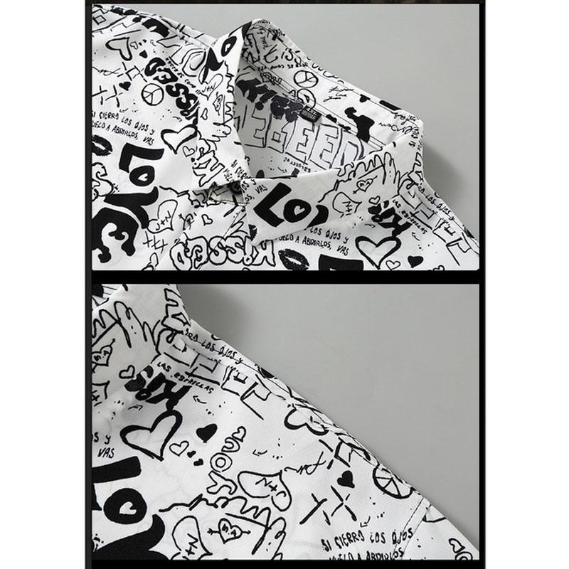 Spring and Autumn Plus Size Loose Thin Long-sleeved Printed Shirt Plus Fat Long-sleeved Shirt Men's Casual Shirt 4XL-12XL