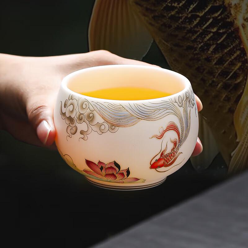 Chaxun Mutton Fat Jade Porcelain Tea Tasting Cup