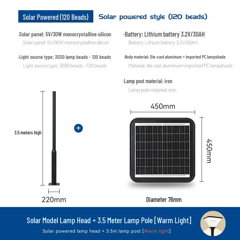 High Brightness Solar Courtyard Lights: Outdoor Garden & Villa Aluminum Landscape Lighting