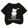 New Happy Cat Funny Short Sleeve T Shirts Manga Kids Children's T-shirt Boys Girls Summer Spring Casual Top Tee Shirt
