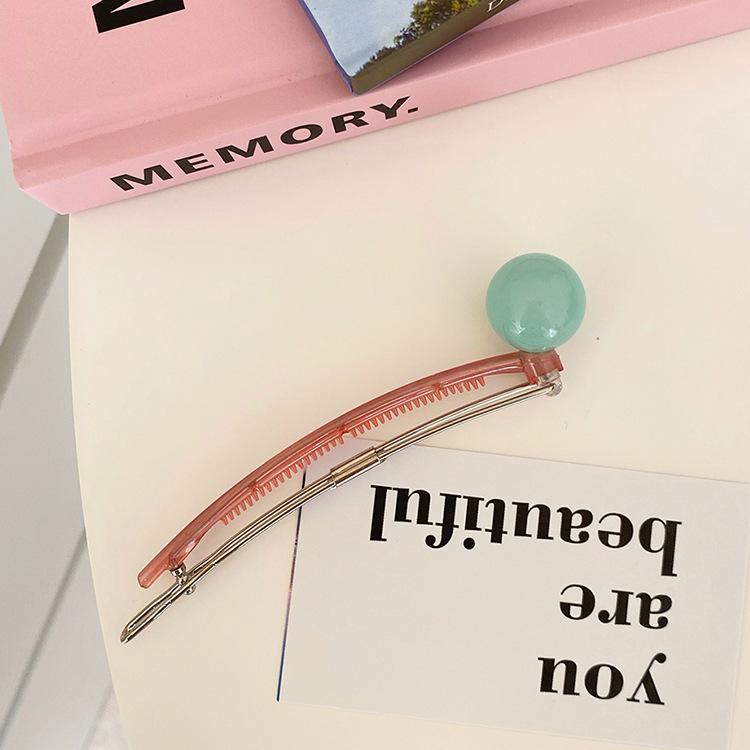 Metal Buckle Colorful Beads Banana Clip Women Girls Fashion Versatile Ponytail Hairpin Sweet Styling Tool Girls Hair Accessories