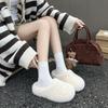 Mao Mao shoes women's outer wear 2025 new winter thick-soled plush warm furry one-pedal soft-soled maternity cotton shoes