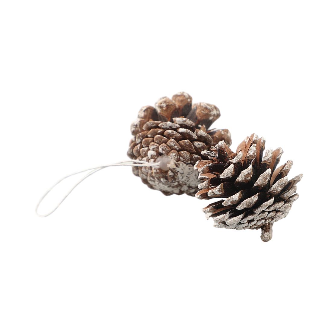 Natural Wood Powder Substrate DIY Pine Cone Set of 6 Small Christmas Craft Decoration Pine Cones Exquisite and Decorative