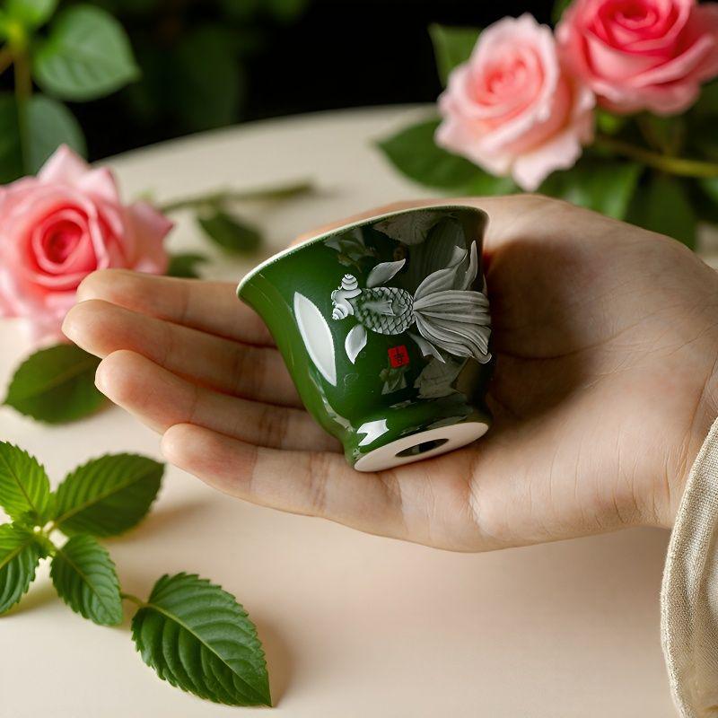 Like Fish in Water: Mòyú Glazed Ceramic Kung Fu Tea Tasting Cup