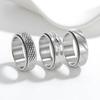 Bague Style Punk Personnalité en Acier Titane Plaqué Vide à Maille Motif 8mm Rotative