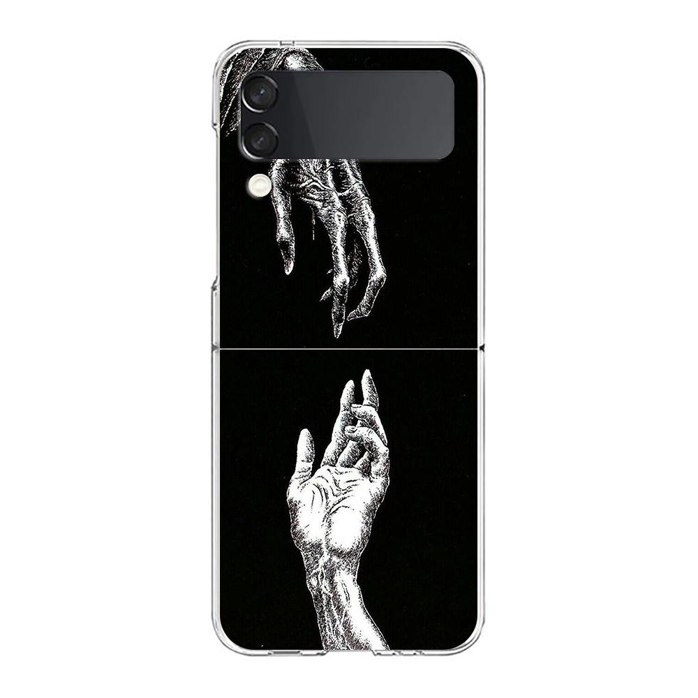 Moon Tarot Cat Aesthetic Clear Phone Case For Samsung Galaxy Z Flip 4 Case Thin High Hard Shell On For Galaxy Z Flip 3 5G Cover
