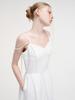 Etmont Slip Pintuck Double Strap Dress White