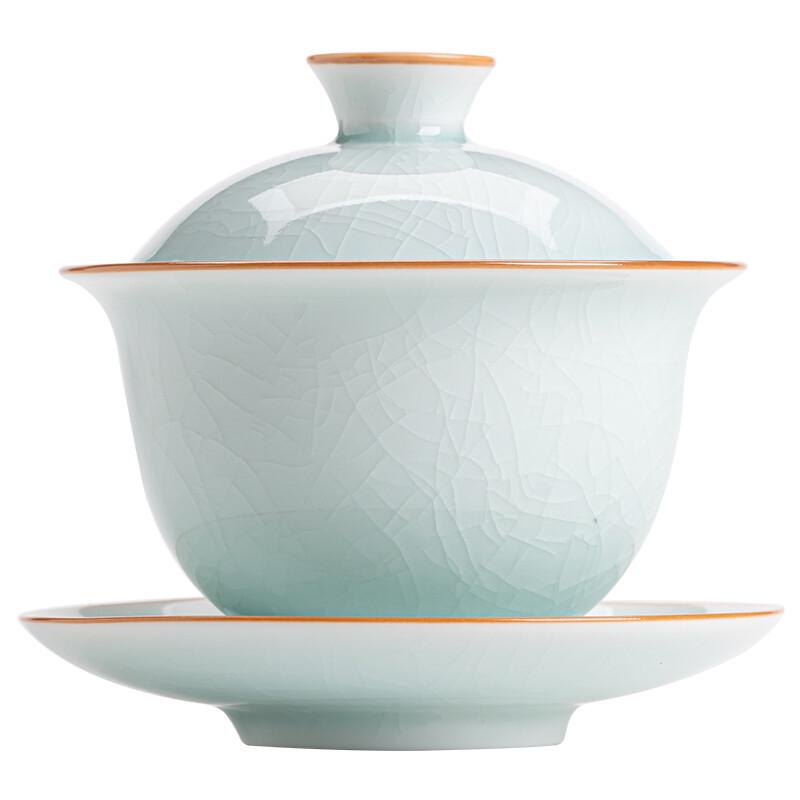 Sushih Ru Kiln Eggshell Green Sancai Gaiwan