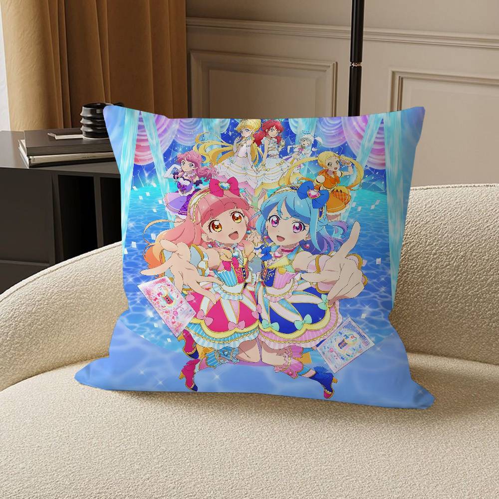 Aikatsu! Cushion Cover Car Throw Pillow Case For Sofa Car Christmas Gift 40x40cm 45x45cm